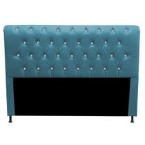 Cabeceira Estofada Cristal 100 cm Solteiro Quarto para Cama Box Suede Azul Turquesa - Damaffê Móveis Cabeceira Estofada Cristal 100 cm Solteiro Quarto para Cama Box Suede Azul Turquesa - Damaffê Móveis