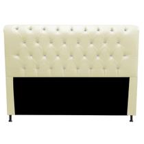 Cabeceira Estofada Cristal 140 cm Casal Quarto para Cama Box material sintético Bege - Damaffê Móveis