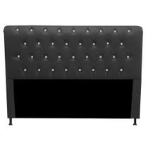Cabeceira Estofada Cristal 160 cm Queen Size Quarto para Cama Box material sintético Preto - Damaffê Móveis Cabeceira Estofada Cristal 160 cm Queen Size Quarto para Cama Box material sintético Preto - Damaffê Móveis