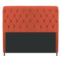 Cabeceira Estofada Cristal 195 cm King Size Com Capitonê Suede Terracota - ADJ Decor
