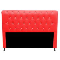 Cabeceira Estofada Cristal 195 cm King Size Quarto para Cama Box Suede Vermelho - Damaffê Móveis