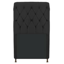Cabeceira Estofada Cristal 90 cm Solteiro Com Capitonê Corano Preto- ADJ Decor