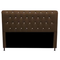 Cabeceira Estofada Cristal 90 cm Solteiro Quarto para Cama Box Tecido Sintético Marrom - KDAcanto Móveis