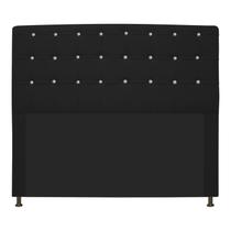 Cabeceira Estofada Dama 140 cm Casal Com Strass Corano Preto - ADJ Decor