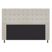 Cabeceira Estofada Dama 140 cm Casal Com Strass Suede Bege - ADJ Decor