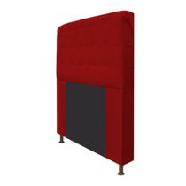 Cabeceira Estofada Dama 160 cm para Cama Queen Size com Botonê Suede Vermelho