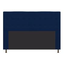 Cabeceira Estofada Dama 160cm para Cama Queen Size Botonê Suede Azul Marinho Cabeceira Estofada Dama 160cm para Cama Queen Size Botonê Suede Azul Marinho