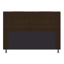 Cabeceira Estofada Dama 160cm para Cama Queen Size Botonê Suede Marrom