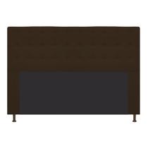 Cabeceira Estofada Dama 160cm para Cama Queen Size Botonê Suede Marrom - KDAcanto Móveis