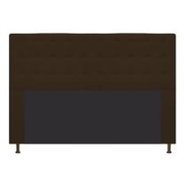 Cabeceira Estofada Dama 160cm para Cama Queen Size Botonê Suede Marrom