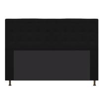 Cabeceira Estofada Dama 160cm para Cama Queen Size Botonê Suede Preto