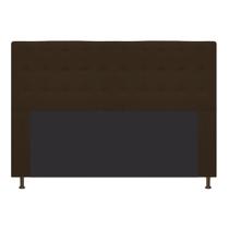 Cabeceira Estofada Dama 195 cm para Cama King Size com Botonê Suede Marrom