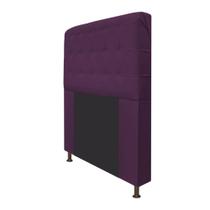 Cabeceira Estofada Dama 195 cm para Cama King Size com Botonê Suede Roxo - KDAcanto Móveis