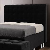 Cabeceira Estofada Dama 195 para Cama King Sued Preto Aradecor