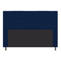 Cabeceira Estofada Dama 195cm para Cama King Size Botonê Suede Azul Marinho