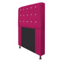 Cabeceira Estofada Dama 90 cm para Cama Solteiro com Strass Suede Pink - KDAcanto Móveis