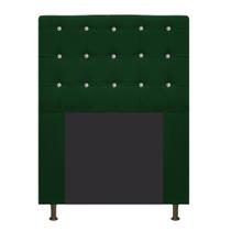 Cabeceira Estofada Dama 90 cm para Cama Solteiro com Strass Suede Verde - KDAcanto Móveis