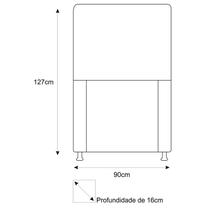 Cabeceira Estofada Dama 90 cm Solteiro Com Botonê Tecido Sintético Vermelho - KDAcanto Móveis