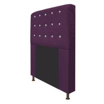 Cabeceira Estofada Dama 90 cm Solteiro Com Strass Suede Roxo - KDAcanto Móveis