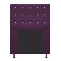 Cabeceira Estofada Dama 90 cm Solteiro Com Strass Suede Roxo - KDAcanto Móveis