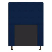 Cabeceira Estofada Dama 90cm para Cama Solteiro Botonê Suede Azul Marinho