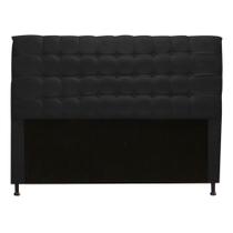 Cabeceira Estofada Dama Botonê para Cama Box 140cm Casal Suede Preto