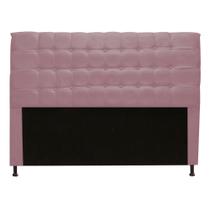 Cabeceira Estofada Dama Botonê para Cama Box 140cm Casal Suede Rosê