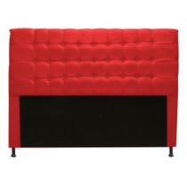 Cabeceira Estofada Dama Botonê para Cama Box 160cm Queen Size material sintético Vermelho