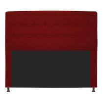 Cabeceira Estofada Dama Capitonê 160 cm para Cama Box Queen Sintético Vermelho para Quarto - AM Decor