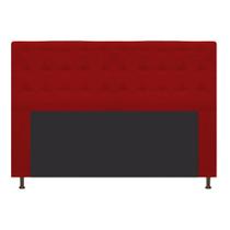 Cabeceira Estofada Dama Capitonê 160 cm para Cama Box Queen Suede Vermelho para Quarto - AM Decor