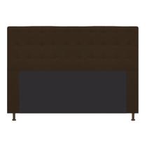 Cabeceira Estofada Dama Capitonê 195 cm para Cama Box King Suede Marrom para Quarto - AM Decor