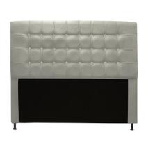 Cabeceira Estofada Dama com Botões de Strass para Cama Box 160cm Queen Size material sintético Bege