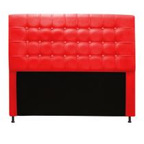 Cabeceira Estofada Dama com Capitonê 195 cm King Size Quarto para Cama Box Suede Vermelho - Dama com Capitonêffê Móveis