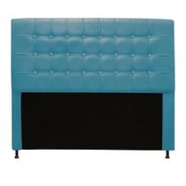 Cabeceira Estofada Dama com Capitonê 90 cm Solteiro Quarto para Cama Box Suede Azul Turquesa - Dama com Capitonêffê Móveis