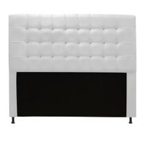 Cabeceira Estofada Dama com Strass 140 cm Casal Quarto para Cama Box Tecido Sintético Branco - Dama com Strassffê Móveis