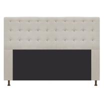 Cabeceira Estofada Dama com Strass 160 cm para Cama Box Queen Suede Bege para Quarto - AM Decor