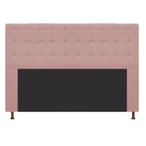 Cabeceira Estofada Dama com Strass 160 cm para Cama Box Queen Suede Rosê para Quarto - AM Decor