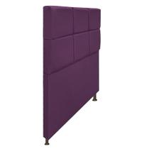 Cabeceira Estofada Damares 100 cm para Cama Solteiro com Botonê Suede Roxo - KDAcanto Móveis