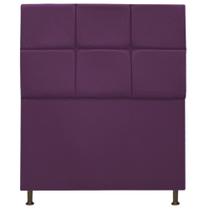 Cabeceira Estofada Damares 100 cm Solteiro Com Botonê Suede Roxo - Damaffê Móveis Cabeceira Estofada Damares 100 cm Solteiro Com Botonê Suede Roxo - Damaffê Móveis