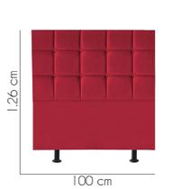 Cabeceira Estofada Damares 100 cm Solteiro Quarto para Cama Box Tecido Sintético Vermelho - KDAcanto Móveis Cabeceira Estofada Damares 100 cm Solteiro Quarto para Cama Box Tecido Sintético Vermelho - KDAcanto Móveis