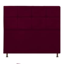 Cabeceira Estofada Damares 140 cm Casal Com Botonê Suede Bordô - Amarena Móveis
