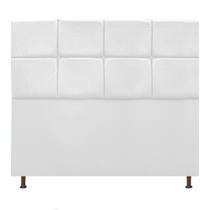 Cabeceira Estofada Damares 140 cm Casal Com Botonê Suede Branco - Damaffê Móveis