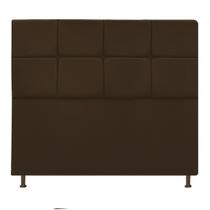 Cabeceira Estofada Damares 140 cm Casal Com Botonê Suede Marrom - Amarena Móveis Cabeceira Estofada Damares 140 cm Casal Com Botonê Suede Marrom - Amarena Móveis