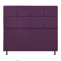 Cabeceira Estofada Damares 140 cm Casal Com Botonê Suede Roxo - ADJ Decor