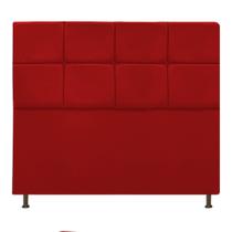 Cabeceira Estofada Damares 140 cm Casal Com Botonê Suede Vermelho - ADJ Decor