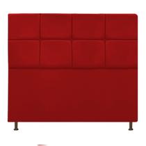 Cabeceira Estofada Damares 140 cm Casal Com Botonê Suede Vermelho - Amarena Móveis
