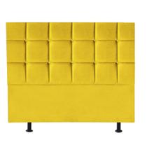 Cabeceira Estofada Damares 140 cm Casal Quarto para Cama Box material sintético Amarelo - KDAcanto Móveis