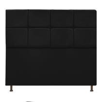 Cabeceira Estofada Damares 140 cm para Cama Casal com Botonê Suede Preto - Damaffê Móveis