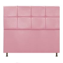 Cabeceira Estofada Damares 140 cm para Cama Casal com Botonê Suede Rosa Bebê - Damaffê Móveis
