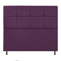 Cabeceira Estofada Damares 140 cm para Cama Casal com Botonê Suede Roxo